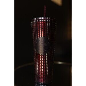 Starbucks 2020 Holiday Studded Grid Disco Cold Cup Tumbler Venti Berry Plum